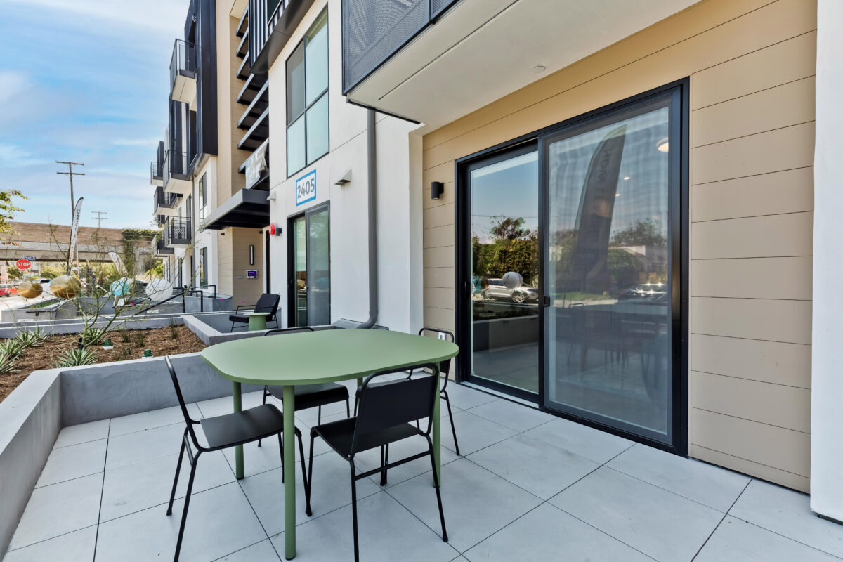 balcony with table and chairs