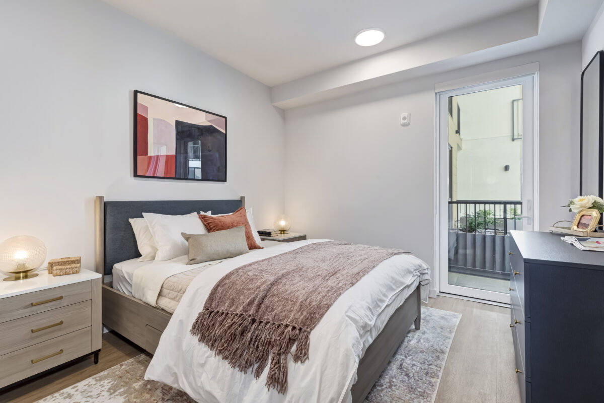 bedroom with modern decor
